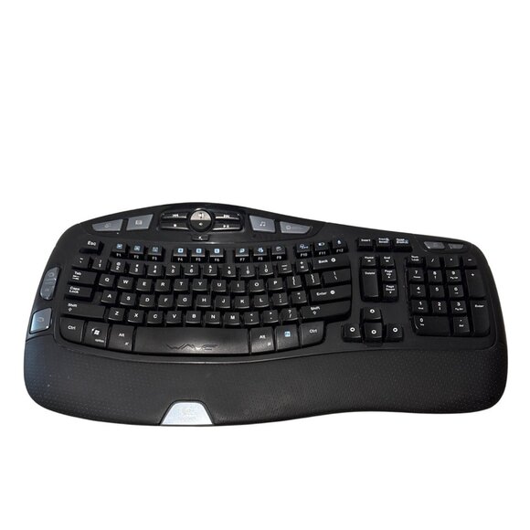 Logitech K350 Wireless Wave Keyboard Ergonomic Media Controls No USB Dongle - Picture 1 of 10